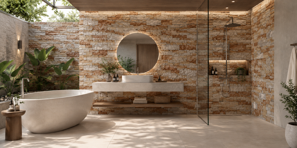 keramik dinding kamar mandi - granada brown embossed