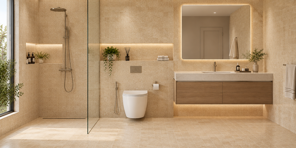 keramik kamar mandi - remos brown