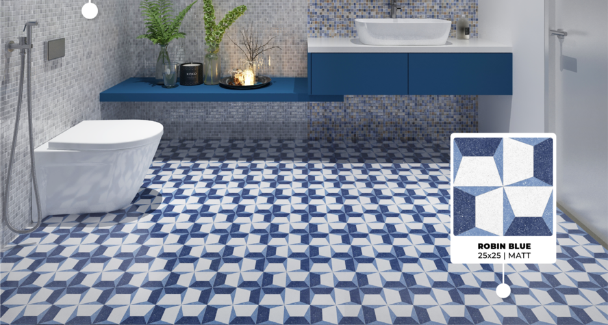 keramik kamar mandi anti licin - robin blue